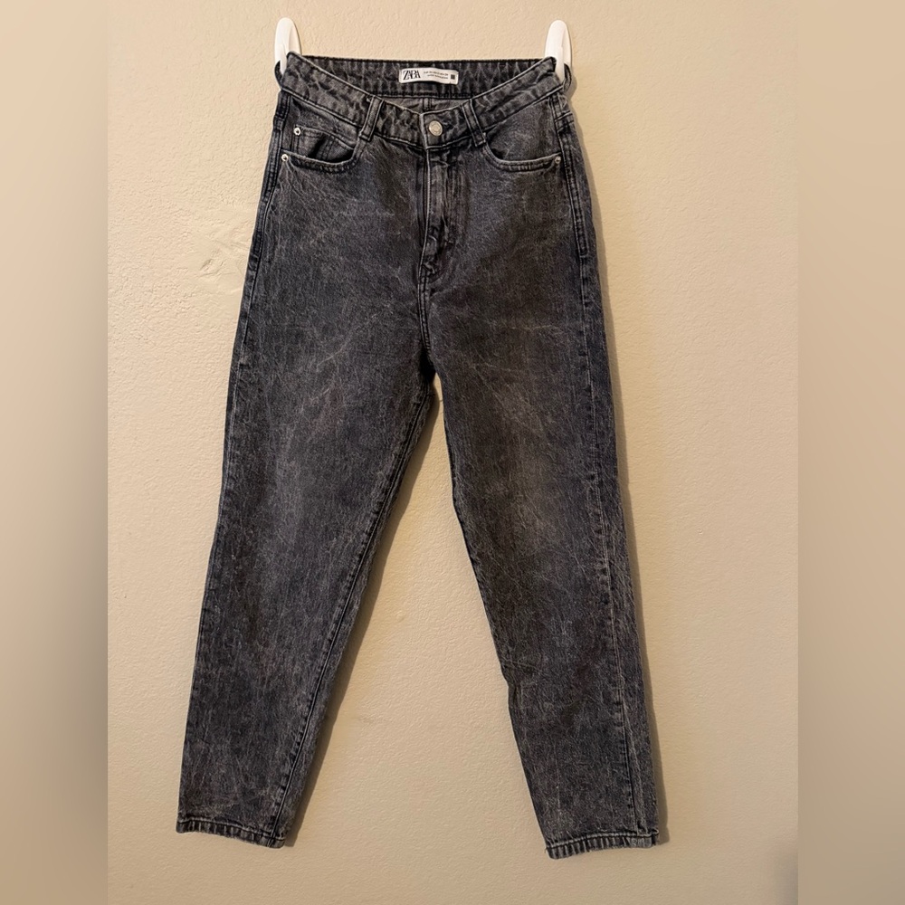 Zara Charcoal Patterned Jeans